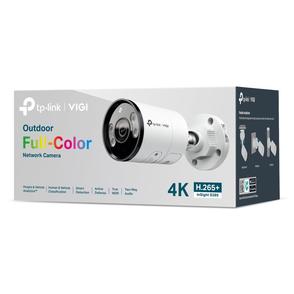Insight S385 (4mm) | VIGI 8MP Outdoor Full - Colour Bullet Network Camera - Sydney Security & Data