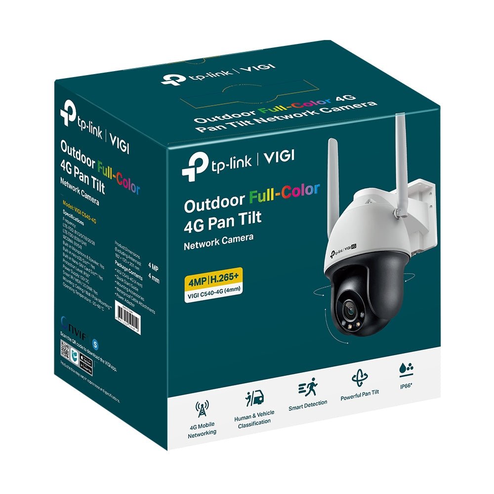 VIGI C540 - 4G(4mm) | VIGI 4MP Outdoor Full - Colour 4G Pan Tilt Network Camera - Sydney Security & Data