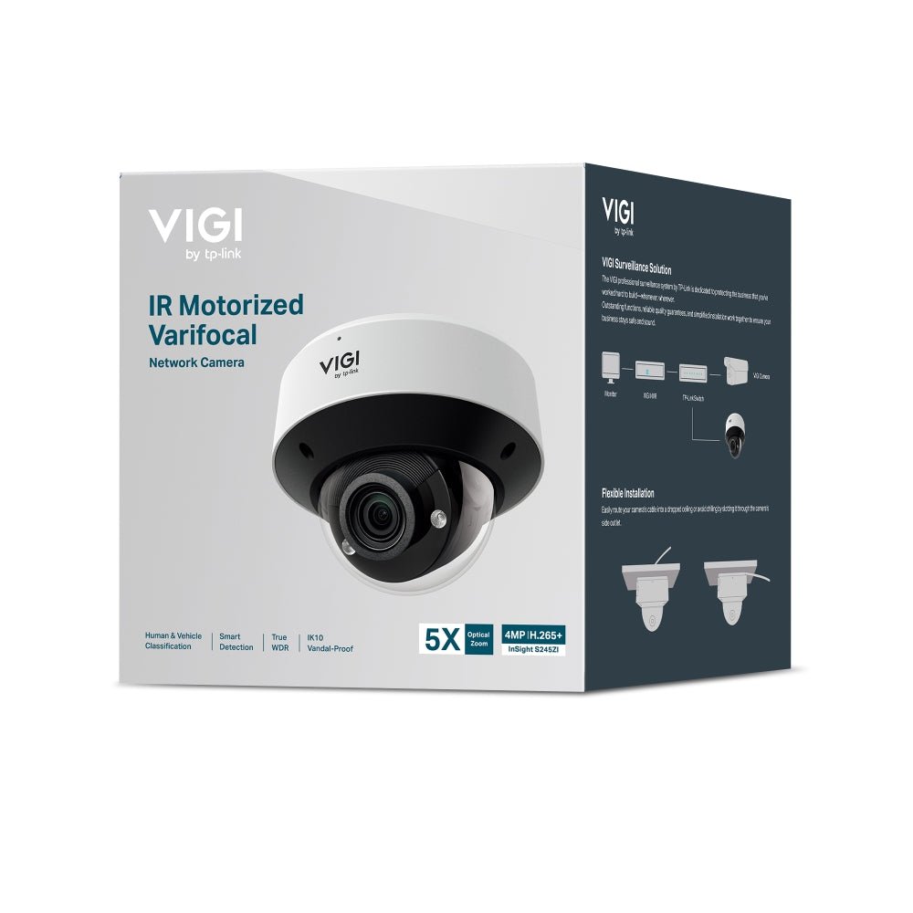 InSight S245ZI | VIGI 4MP IR Motorised Varifocal Dome Network Camera - Sydney Security & Data