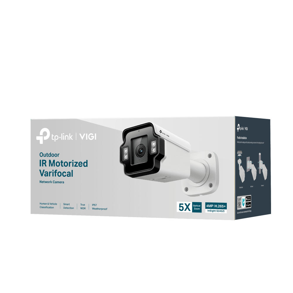 InSight S345ZI | VIGI 4MP Outdoor IR Motorised Varifocal Bullet Network Camera - Sydney Security & Data